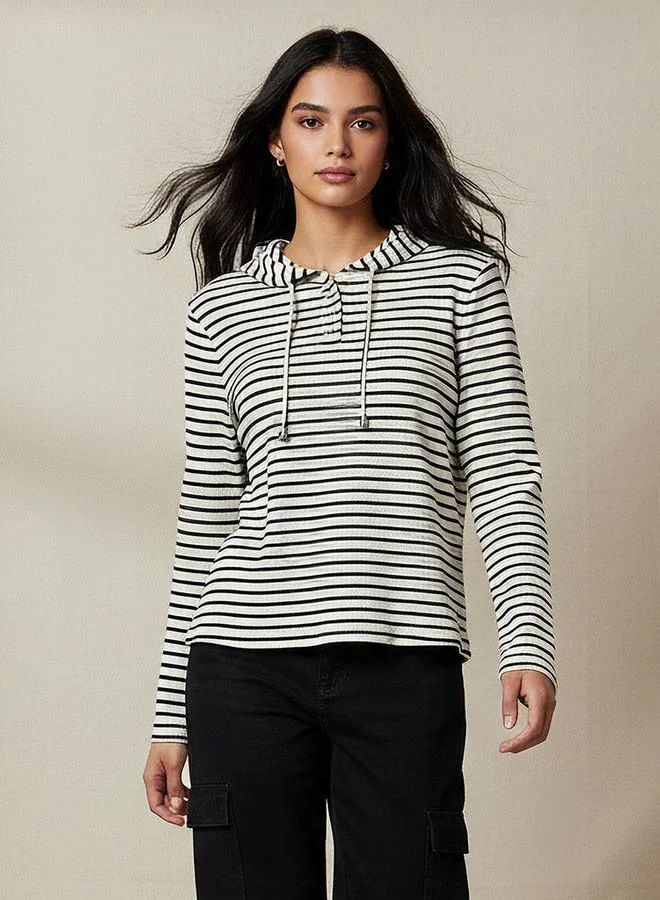 Splash FAV Women Regular Fit Striped Hoodie